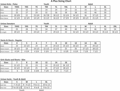 Uniform Sizing Charts