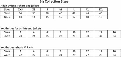 Uniform Sizing Charts